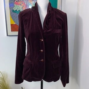 Burgundy Velvet Blazer